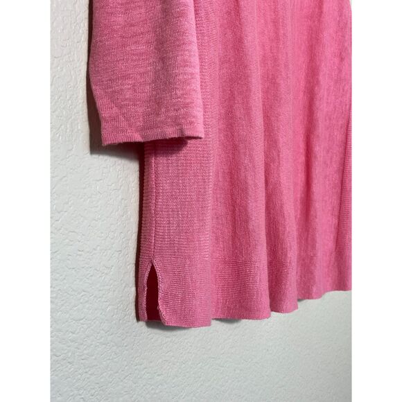J.Jill Salmon Pink Linen Blend Knit Lightweight Sweater Size Large EUC - Picture 5 of 9